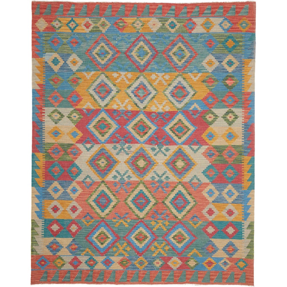 Tappeto Kilim Afghanistan bianco marrone 189x238