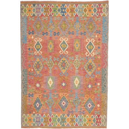 Tappeto Kilim Afghanistan marrone azzurro 169x247