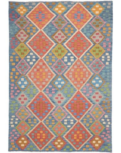 Tappeto Kilim Afghanistan marrone arancione 175x250