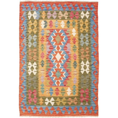 Tappeto Kilim Afghanistan marrone bianco 99x143