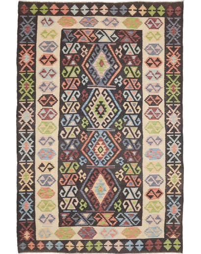 Tappeto Kilim Afghanistan marrone azzurro 169x256