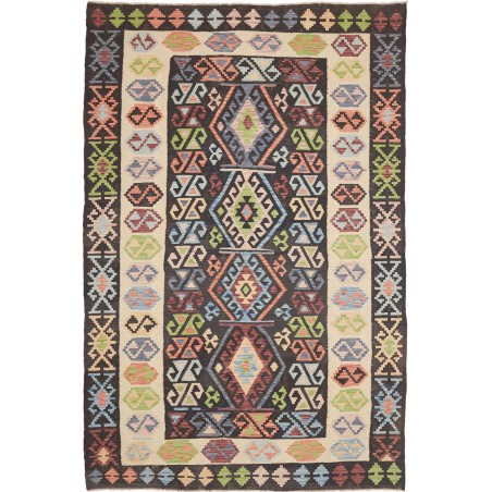 Tappeto Kilim Afghanistan marrone azzurro 169x256