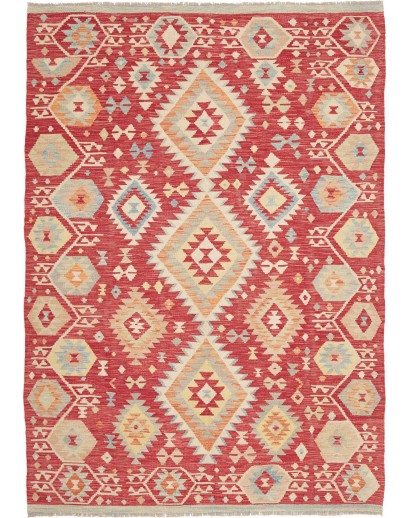 Tappeto Kilim Afghanistan marrone rosso 176x246
