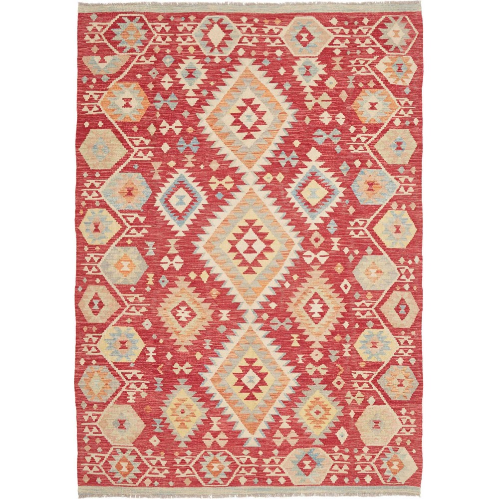 Tappeto Kilim Afghanistan marrone rosso 176x246