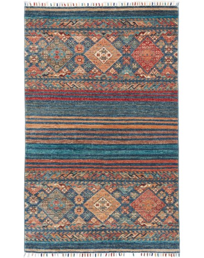 Tappeto Rubin Pakistan azzurro arancione 96x152