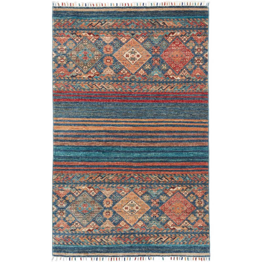 Tappeto Rubin Pakistan azzurro arancione 96x152