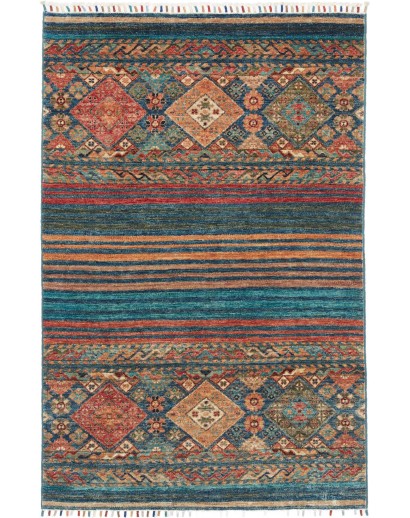 Tappeto Rubin Pakistan azzurro arancione 99x151