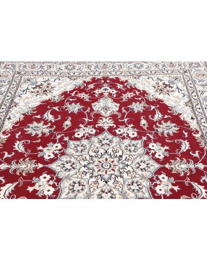 Tappeto Nain Kashmar Persia bianco grigio 162x239