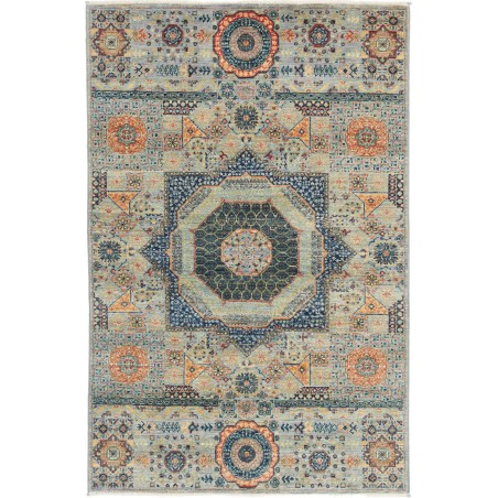 Tappeto Mamlouk Pakistan marrone azzurro 102x155