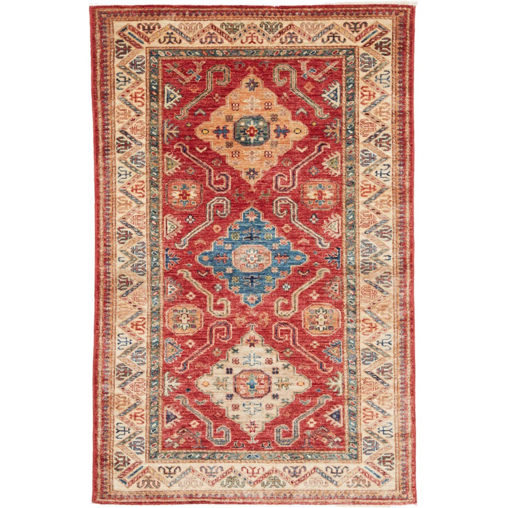 Tappeto Kazak Fine Pakistan marrone giallo 101x153