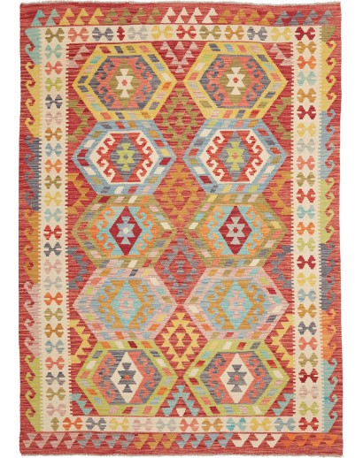 Tappeto Kilim Afghanistan marrone arancione 177x250