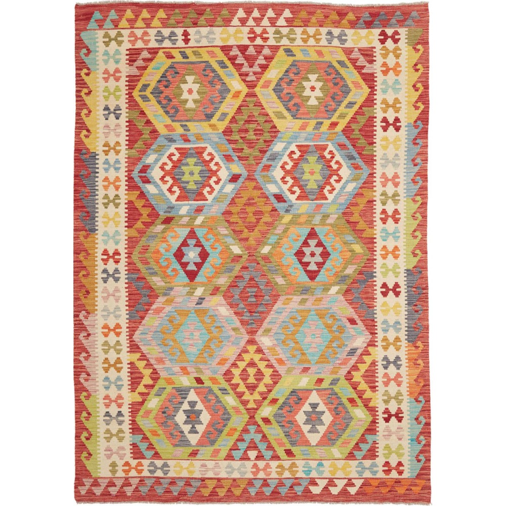 Tappeto Kilim Afghanistan marrone arancione 177x250