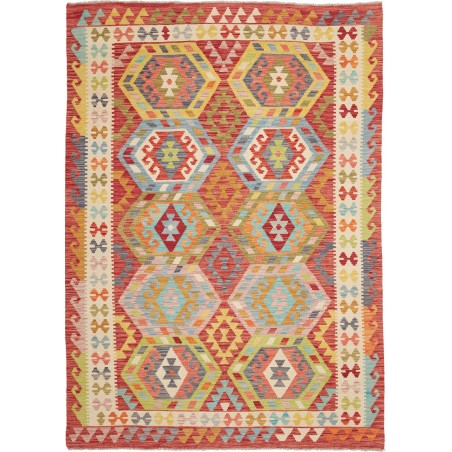 Tappeto Kilim Afghanistan marrone arancione 177x250