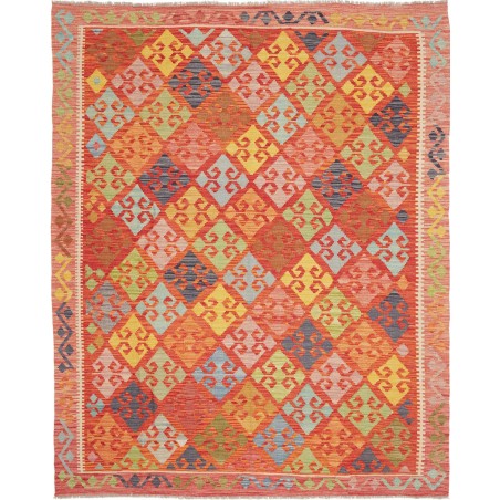 Tappeto Kilim Afghanistan arancione bianco 190x235