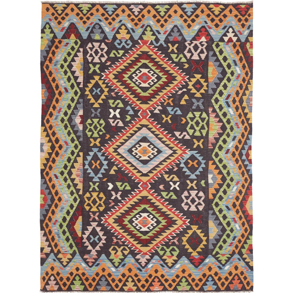 Tappeto Kilim Afghanistan bianco azzurro 175x240