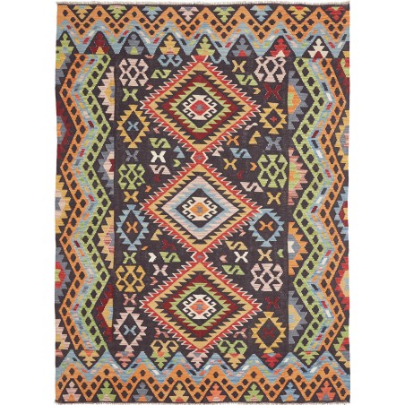 Tappeto Kilim Afghanistan bianco azzurro 175x240