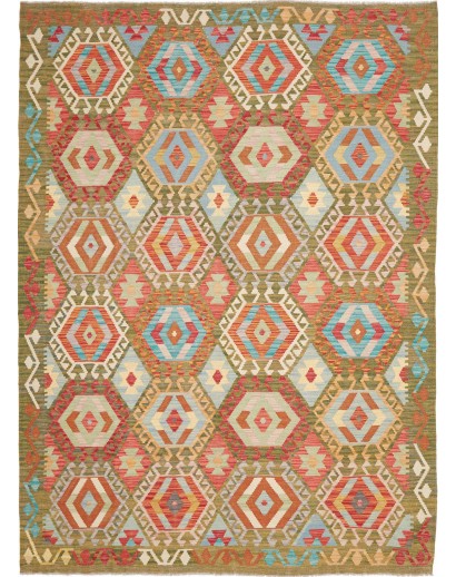Tappeto Kilim Afghanistan marrone giallo 180x246