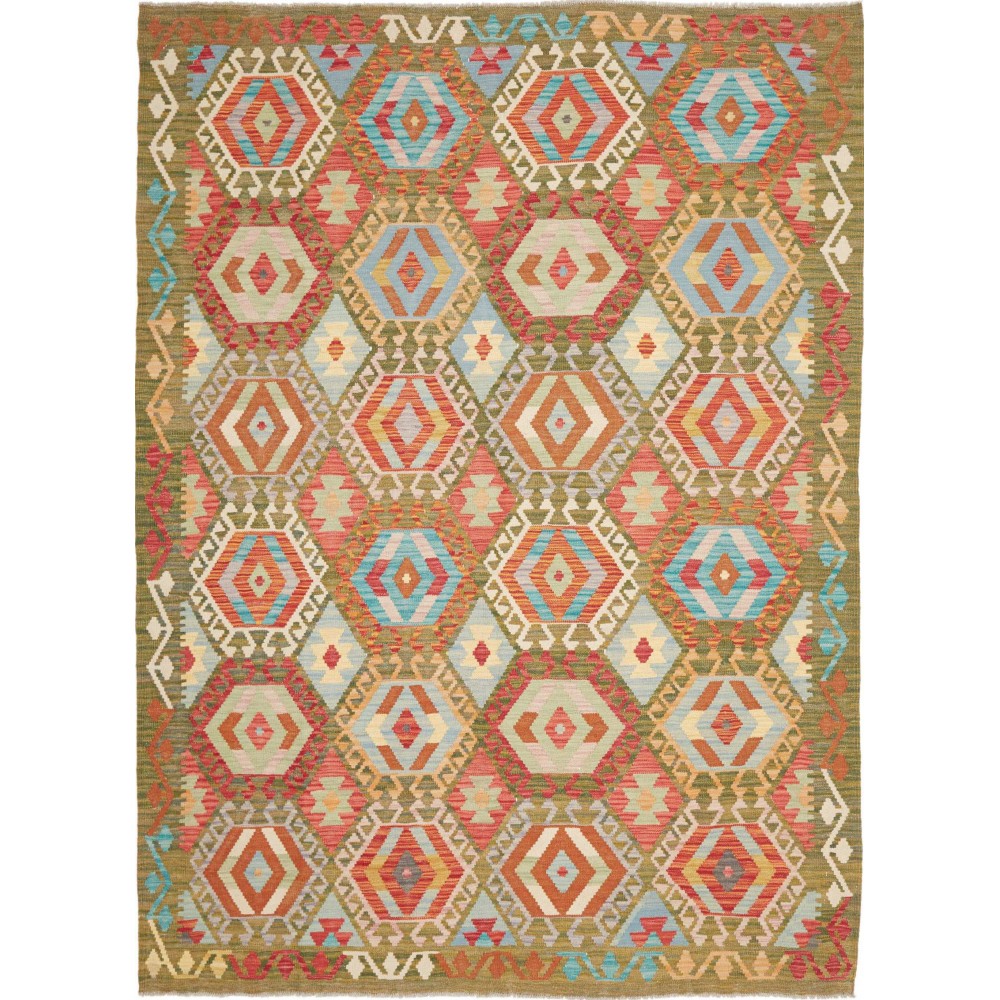 Tappeto Kilim Afghanistan marrone giallo 180x246