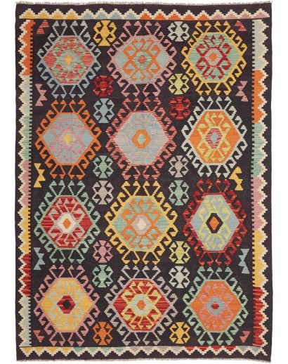 Tappeto Kilim Afghanistan marrone grigio 178x244