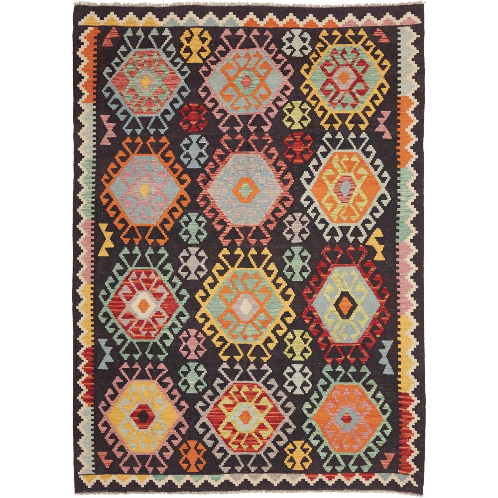 Tappeto Kilim Afghanistan marrone grigio 178x244