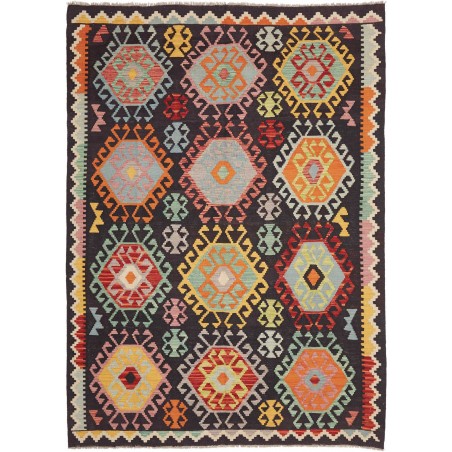 Tappeto Kilim Afghanistan marrone grigio 178x244