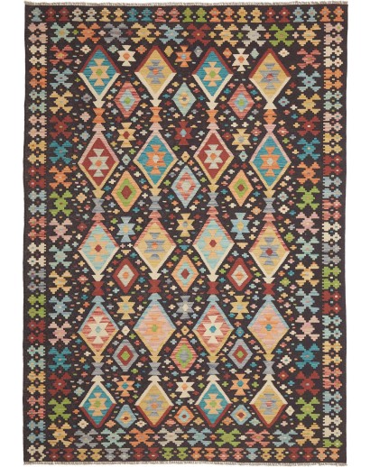 Tappeto Kilim Afghanistan grigio azzurro 177x252
