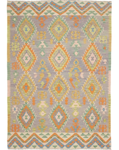 Tappeto Kilim Afghanistan marrone bianco 170x242