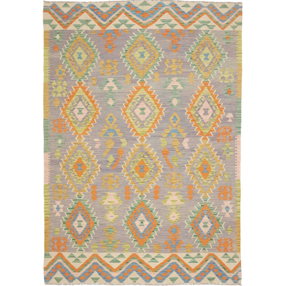 Tappeto Kilim Afghanistan marrone bianco 170x242
