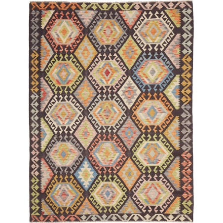 Tappeto Kilim Afghanistan marrone grigio 174x231