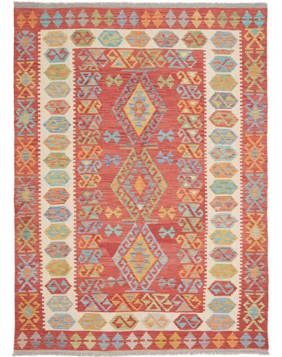 Tappeto Kilim Afghanistan marrone rosso 178x243