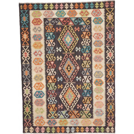 Tappeto Kilim Afghanistan marrone grigio 175x242