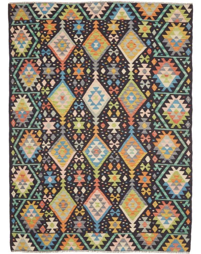 Tappeto Kilim Afghanistan grigio azzurro 175x237
