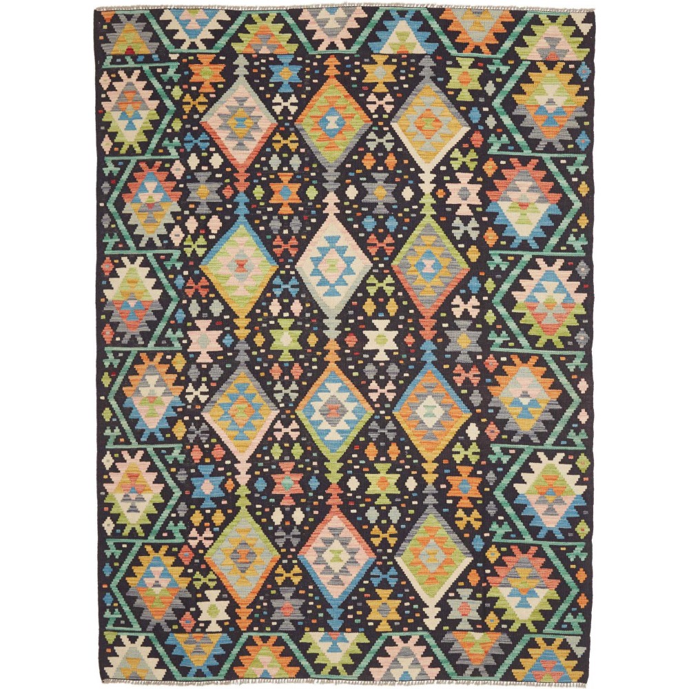 Tappeto Kilim Afghanistan grigio azzurro 175x237