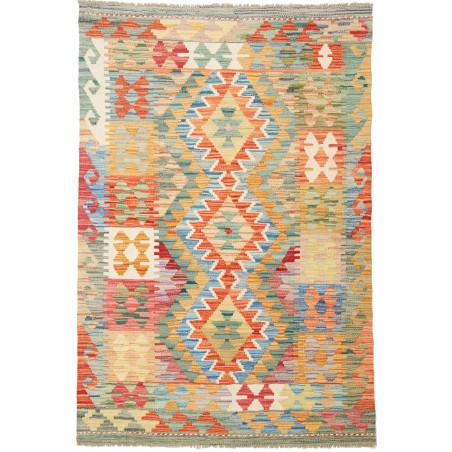 Tappeto Kilim Afghanistan marrone azzurro 98x146
