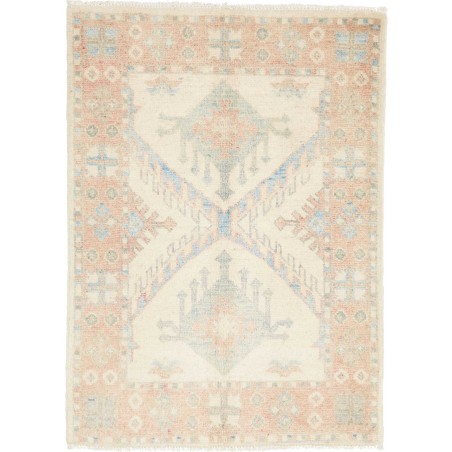 Tappeto Kazak Afghanistan bianco giallo 65x88