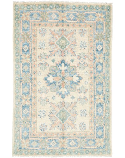 Tappeto Kazak Afghanistan bianco grigio 61x94