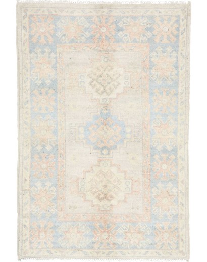Tappeto Kazak Afghanistan bianco 62x91