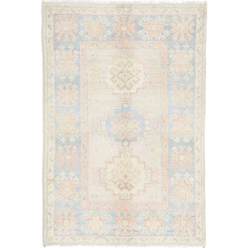 Tappeto Kazak Afghanistan bianco 62x91