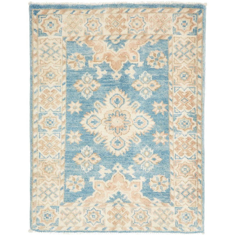 Tappeto Kazak Afghanistan bianco grigio 65x84