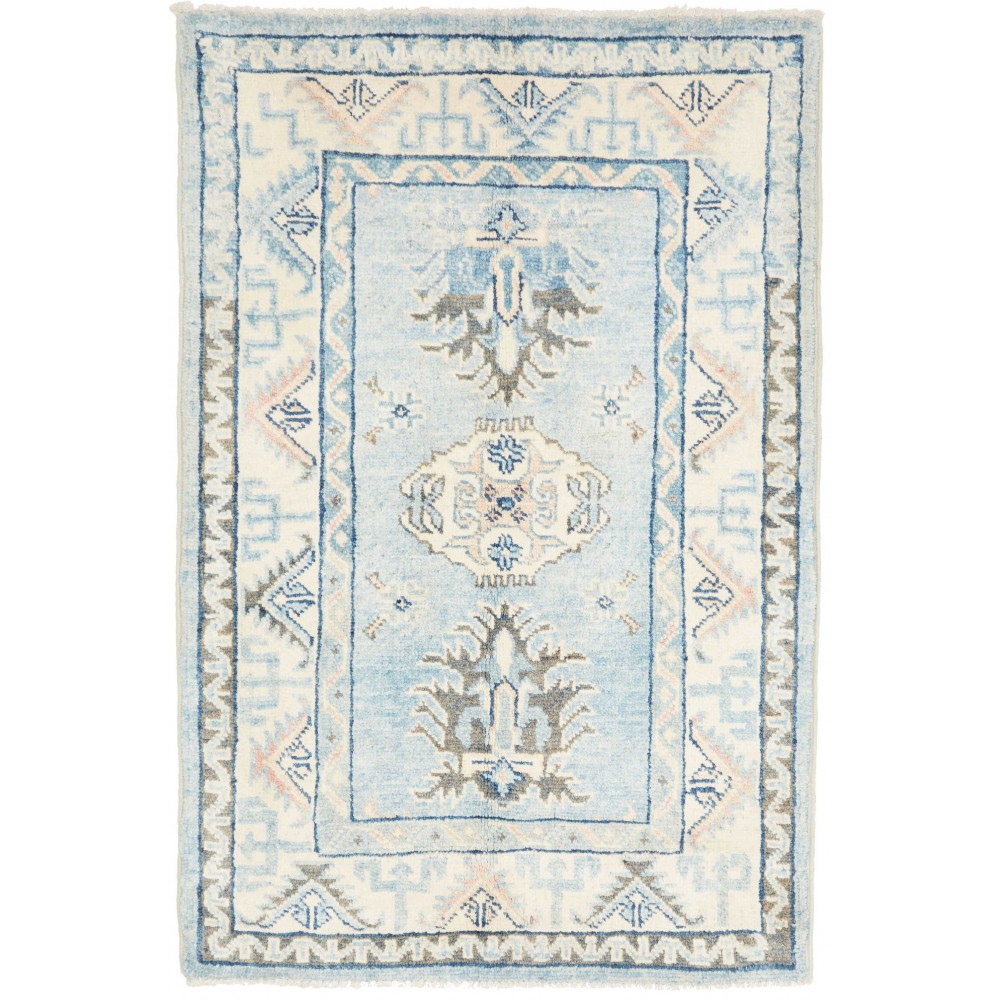 Tappeto Kazak Afghanistan bianco grigio 60x90