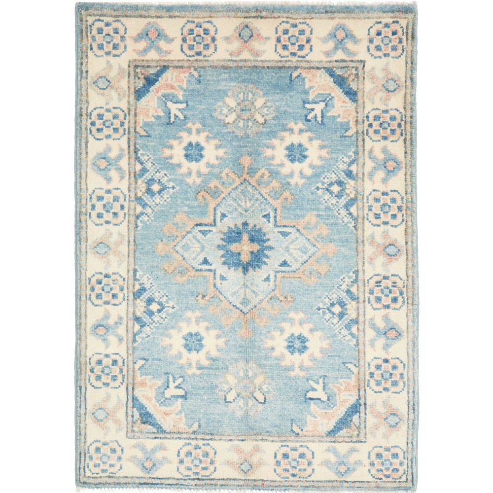 Tappeto Kazak Afghanistan bianco grigio 63x90