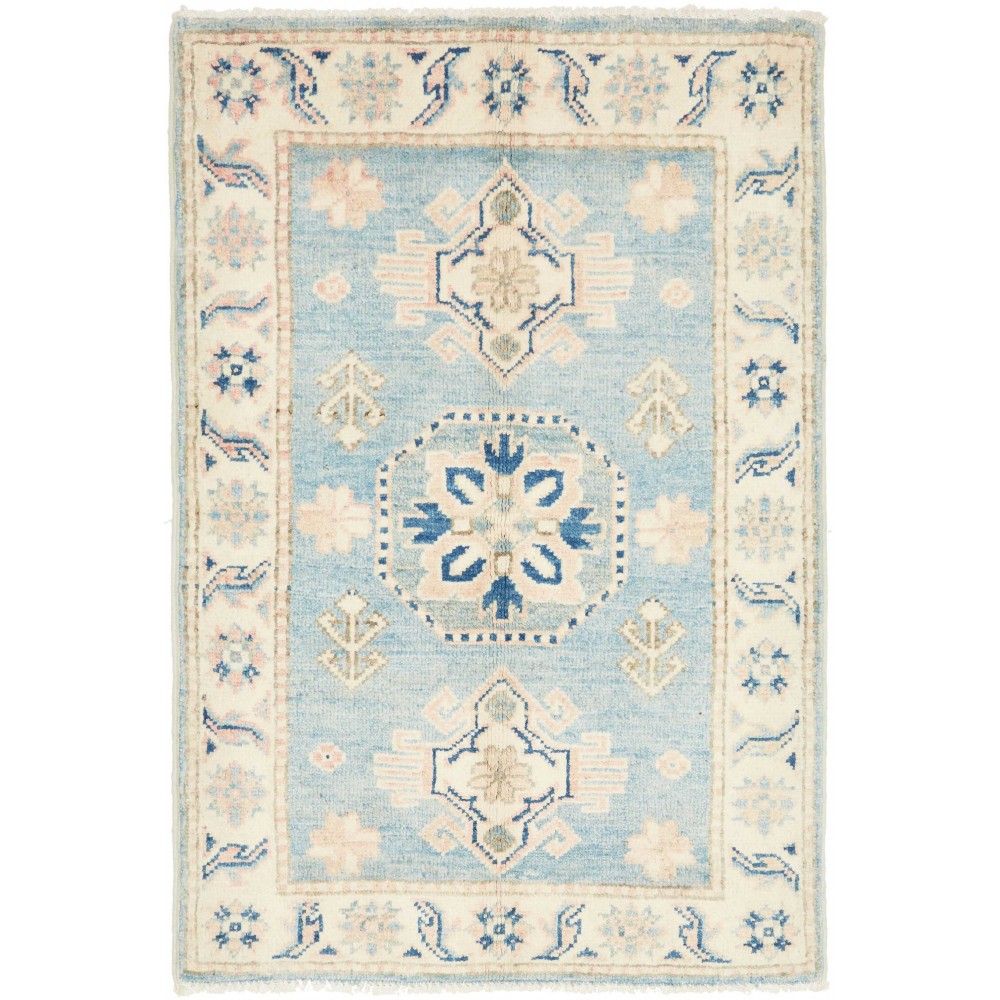 Tappeto Kazak Afghanistan bianco grigio 59x85
