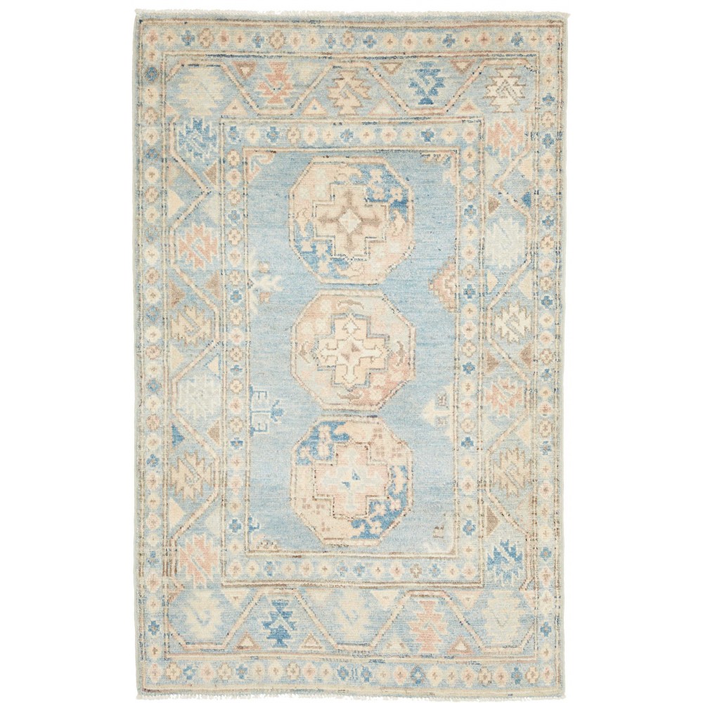 Tappeto Kazak Afghanistan bianco marrone 86x138