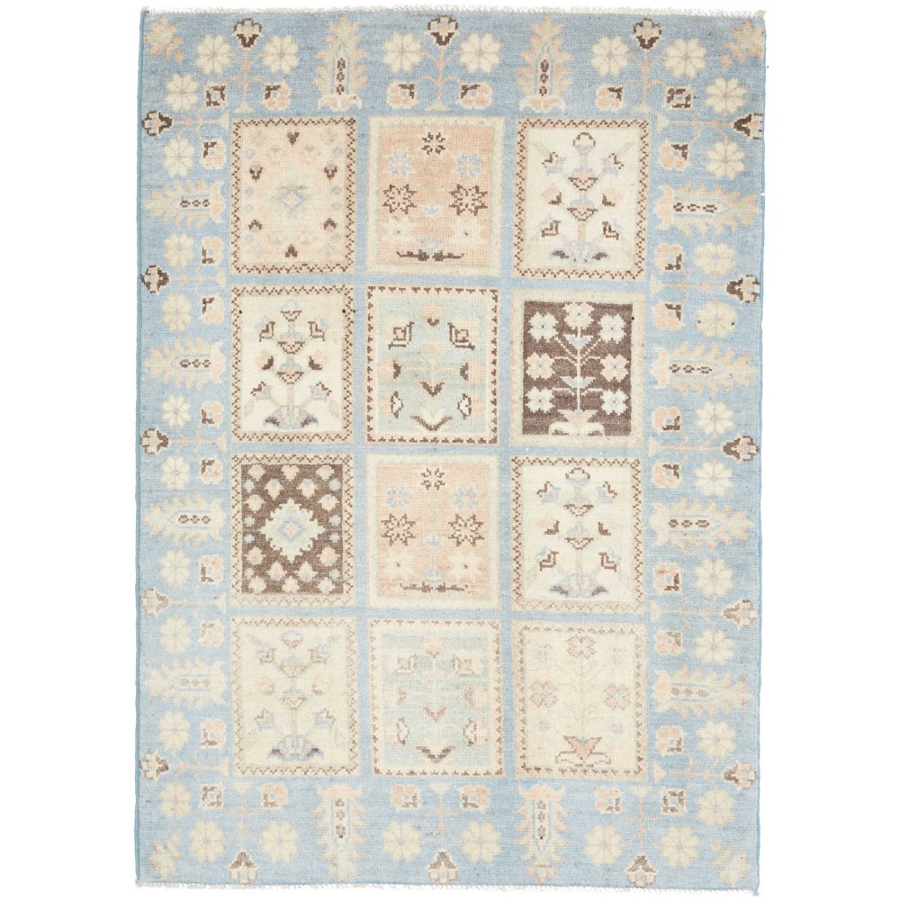 Tappeto Kazak Afghanistan bianco azzurro 85x122