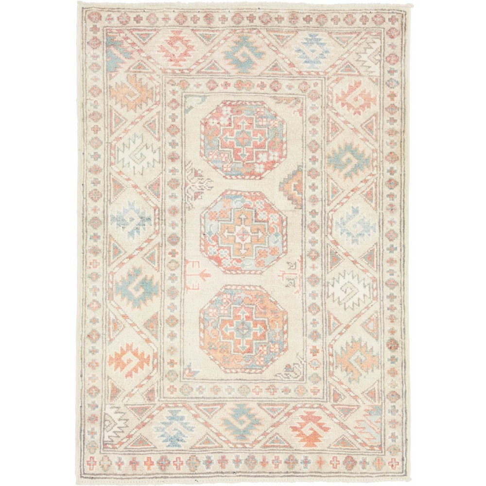 Tappeto Kazak Afghanistan bianco marrone 84x119