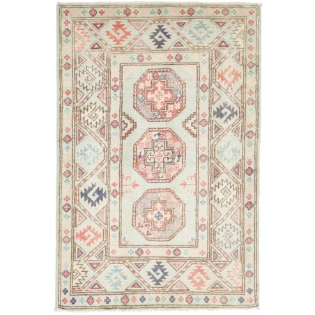Tappeto Kazak Afghanistan bianco azzurro 83x125