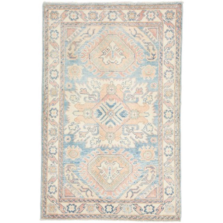 Tappeto Kazak Afghanistan bianco azzurro 81x125