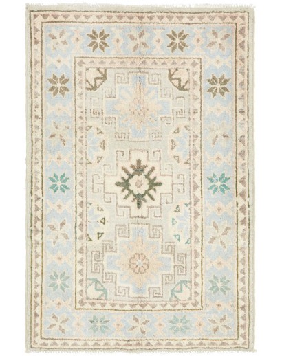 Tappeto Kazak Afghanistan bianco azzurro 62x93