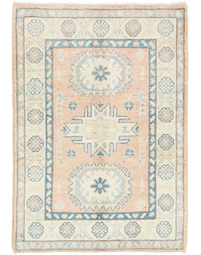 Tappeto Kazak Afghanistan bianco giallo 66x92