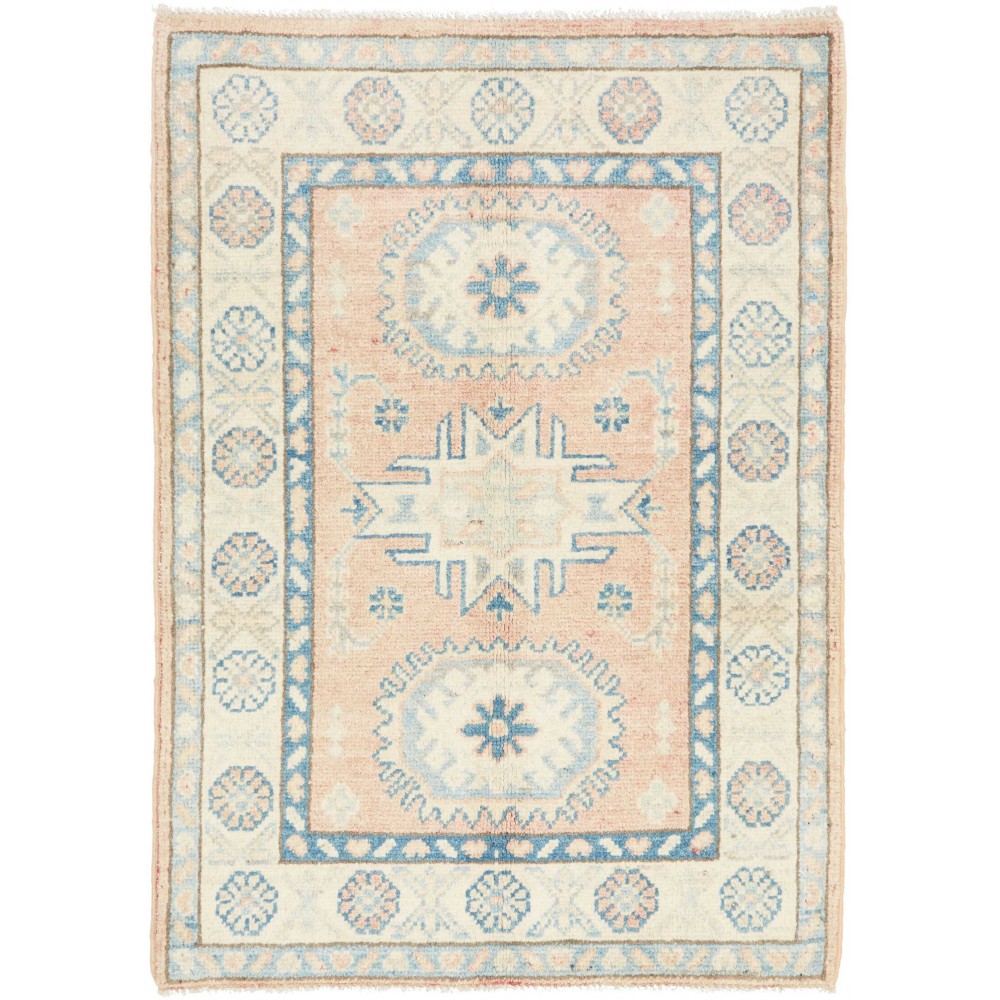 Tappeto Kazak Afghanistan bianco giallo 66x92